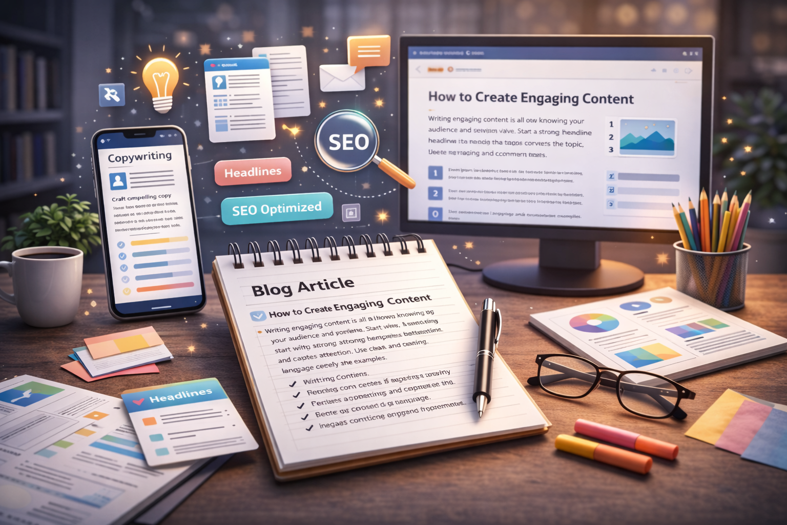 Selection of SEO-optimized articles and blog posts showcasing content strategy